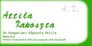 attila kaposzta business card